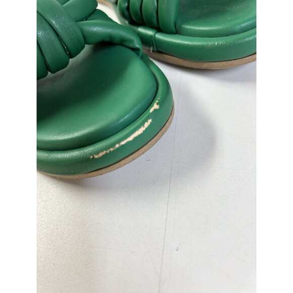 Seychelles Simply The Best Vegan Leather Knotted Slide Puff Sandals Green Slipon - Picture 3 of 5